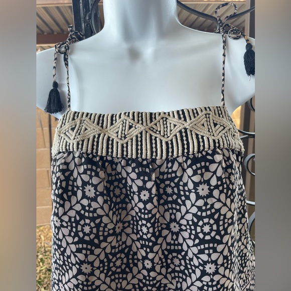 American Eagle Outfitters AEO Print Embroidered Tie Straps Tassel Accent XS TP - Picture 2 of 16